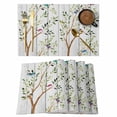 thumbnail image 1 of Birds Placemats Set of 8 Spring Branch Leaves Animals Country Wooden Grain Place Mats Indoor Wipeable Table Mats Washable Cloth Dining Table Placemats for Kitchen Holiday Party Home Decor 13x19 Inch, 1 of 9