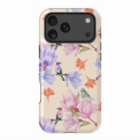 Birds School Artistic Abstract Nature Illustration for iPhone 17 16 15 14 13 12 11 Pro Max