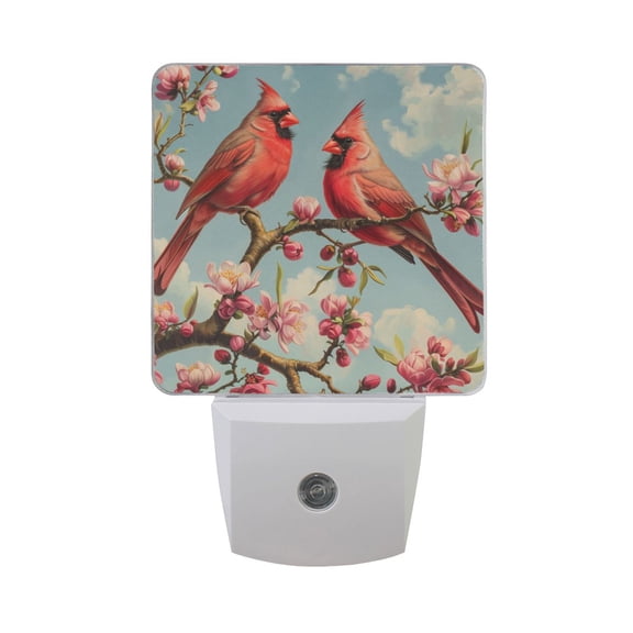 Birds Sit on Tree Branch Night Light 2 Pack LED Nightlight Plug into Wall Dusk to Dawn Sensor Soft White