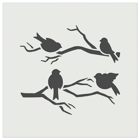 Birds Sitting on Tree Branches DIY Cookie Wall Craft Stencil - 7.0 Inch