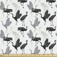 thumbnail image 1 of Ambesonne Birds Fabric by the Yard Upholstery, Crane Silhouettes Graphic Art, 10 Yards, Charcoal Grey and White, 1 of 5