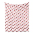 thumbnail image 1 of Birds Soft Flannel Fleece Blanket, Cozy Design with Dots and Animal Patterns Repetitive Ornamental Pigeon Dots, Cozy Plush for Indoor and Outdoor Use, 50" x 60", Vermillion and White, by Ambesonne, 1 of 6