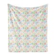 thumbnail image 1 of Birds Soft Flannel Fleece Throw Blanket, Soft Pastel Colored Damask Stencil Technique Pattern of Spring Flowers and Birds, Cozy Plush for Indoor and Outdoor Use, 50" x 70", Multicolor, by Ambesonne, 1 of 5