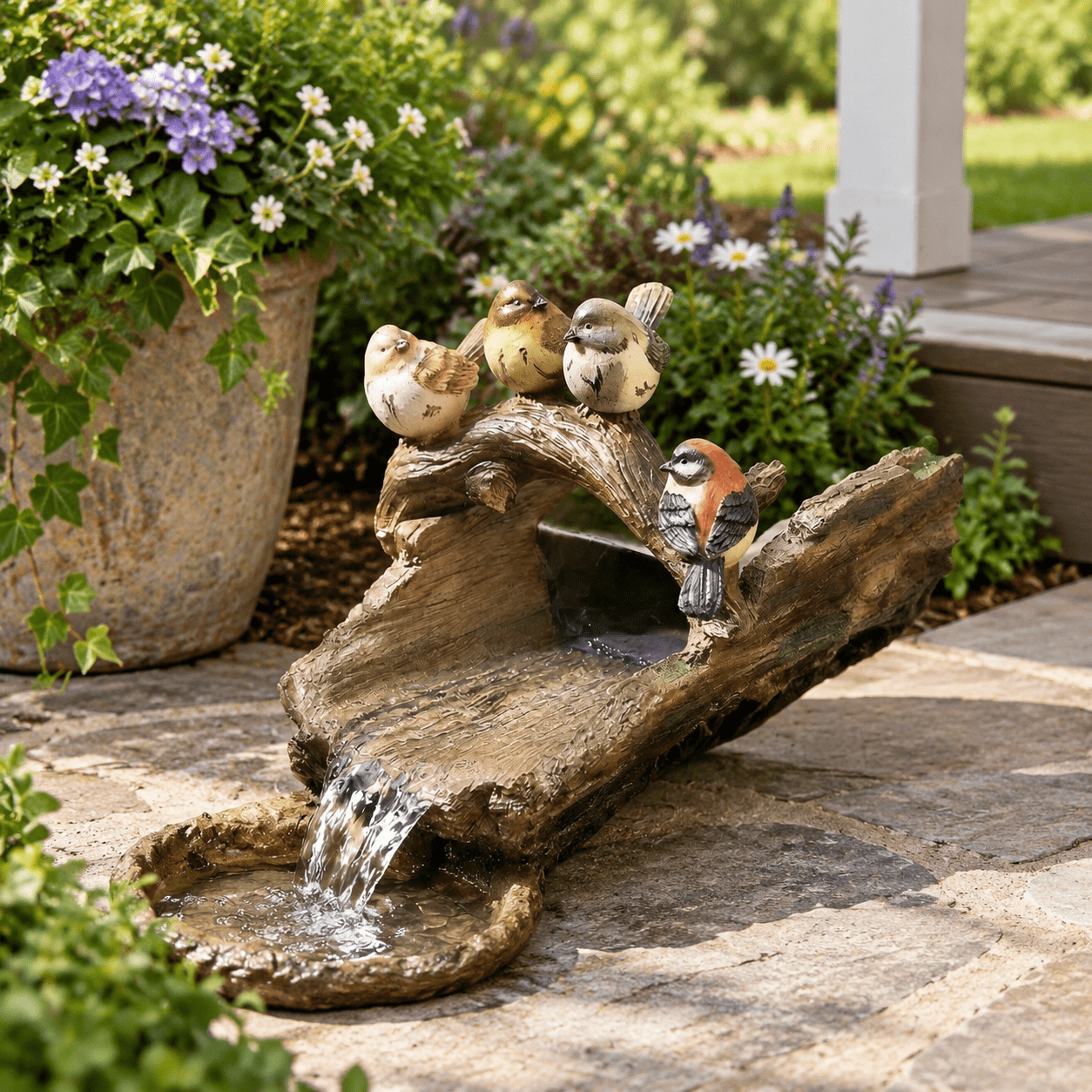 Birds Splash Block Garden Statue, Outdoor Gutter Downspout Extension ...