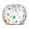 thumbnail image 1 of Birds Storage Toy Bag Chair, Pattern with Flying Birds Carrying Heart Branches Love Valentines Day Inspired Print, Stuffed Animal Organizer Washable Bag, Small Size, Multicolor, by Ambesonne, 1 of 3