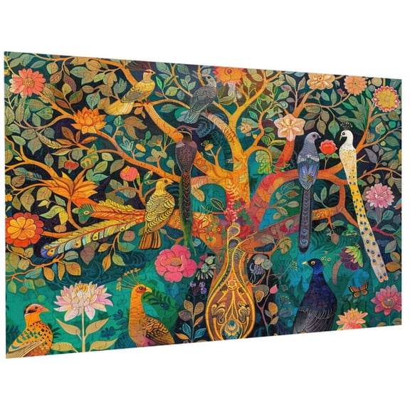 Birds The Vibrant Perch 100 Piece Jigsaw Puzzle for Adults Bird & Garden Collage