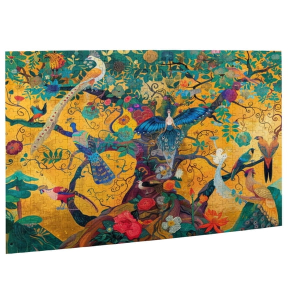 Birds The Vibrant Perch 500 Piece Jigsaw Puzzle for Adults Bird & Garden Forest Tree Collage