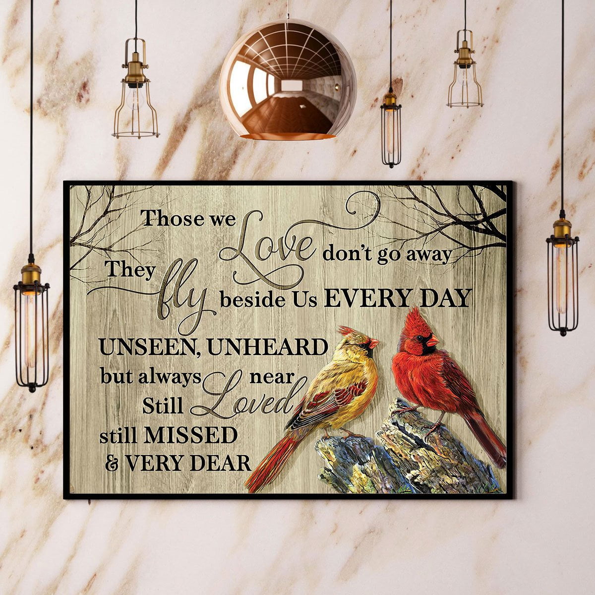 Metal Vintage Tin Sign Decor Butterfly and Dandelion Those We Love They Fly Beside Every Day, 12x12 Inch