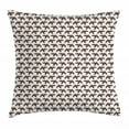 thumbnail image 1 of Birds Throw Pillow Cushion Cover, Flying Animal Icons Drawn by Hand Bold Folk Inspired Artwork, Decorative Square Accent Pillow Case, 24" X 24", Dark Taupe Pale Salmon and White, by Ambesonne, 1 of 2