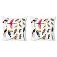 thumbnail image 1 of Ambesonne Colorful Throw Pillow Cover 2 Pack, Bird Set Poly Design, 24", Multicolor, 1 of 6