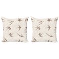 thumbnail image 1 of Ambesonne Abstract Throw Pillow Cover 2 Pack, Flying Birds, 18", Beige Brown, 1 of 2