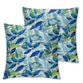 thumbnail image 1 of Birds Throw Pillow Cushion Cover, Romantic Perched Spotted Sparrows Wet in Wet Watercolor Technique, Decorative Square Accent Pillow Case,  Green Pale Green and Teal, 1 of 7