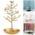 thumbnail image 1 of Birds Tree Jewelry Stand with Metal Tray, Multifunctional Earring Necklace Holder, Jewelry Organizer Rack for Rings, Earrings, Necklaces & Bracelets, Decorative Candy Shop Design for Bedroom & Desk,E, 1 of 9