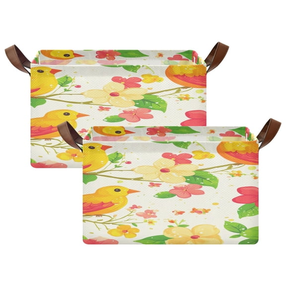 Birds Vivid Perch 16.9x11.4x10in Foldable Open Home Storage Bins Durable Water Resistant Shelf Baskets