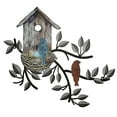 Birds Wall Decor Metal Tree with Birdhouse Wall Art Hanging Outdoor