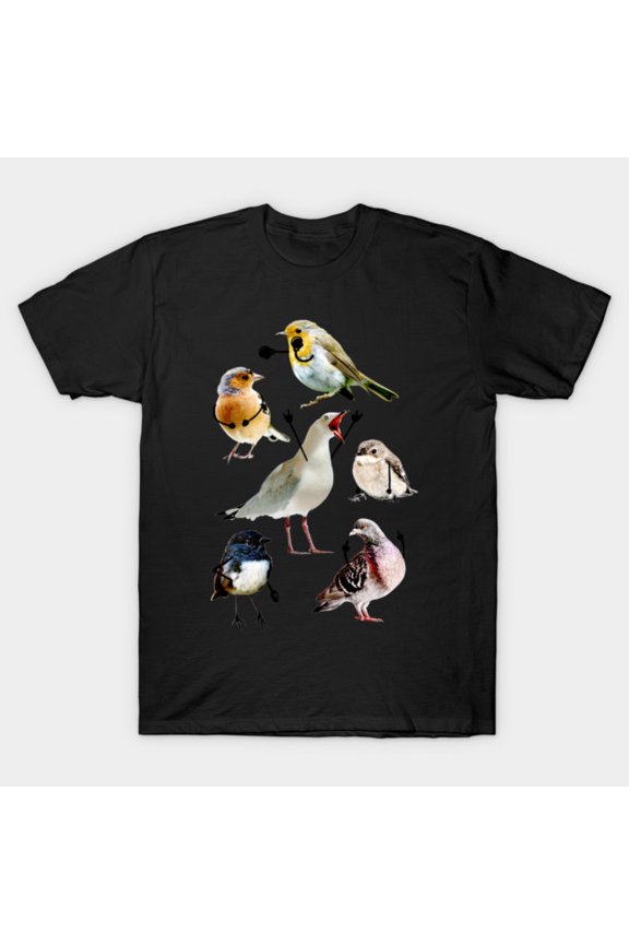 Birds With Arms Funny Meme Weird Human Muscle Flex Art Top Unisex T-Shirt, for men & women, up to size 5XL
