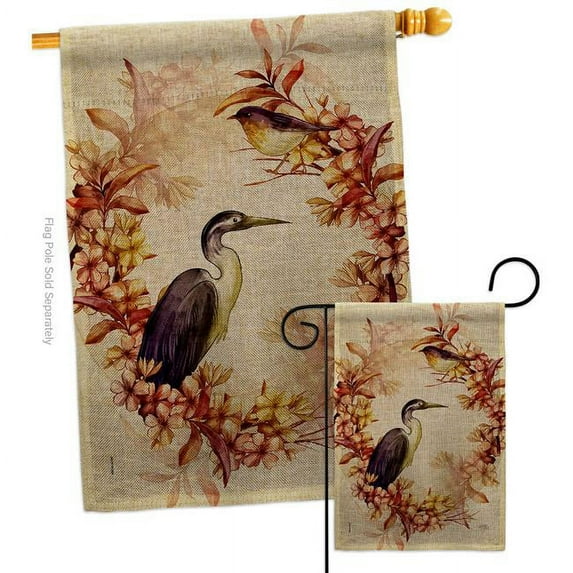 Birds Wreath Animals Bird 28 x 40 in. Double-Sided Decorative Horizontal House Flags Set for Decoration Banner Garden Yard Gift