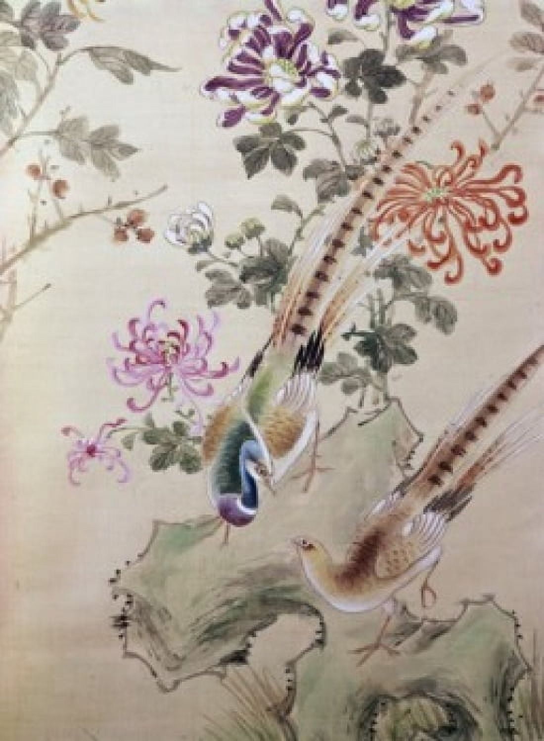 Birds and Flowers Oriental Artwork Canvas Art - (24 x 36)
