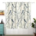 thumbnail image 1 of Birds and Flowers Pattern Thermal Blackout Curtains 63x55 Inch 2 Panels Grommet Window Drapes for Bedroom Living Room, 1 of 5
