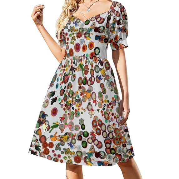 Birds and Spirals - Snow Sleeveless Dress luxury woman party dress beach dresses dress women elegant luxury