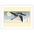 thumbnail image 1 of Birds at Full Moon - From an Original Color Woodcut Print by Ohara Koson c.1900 - Fine Art Matte Paper Print (Unframed) 18x24in, 1 of 4