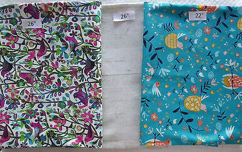 Birds flowers Grey Wood 2 Yards 2 in Cotton Fabric Last of the Best End of Bolt
