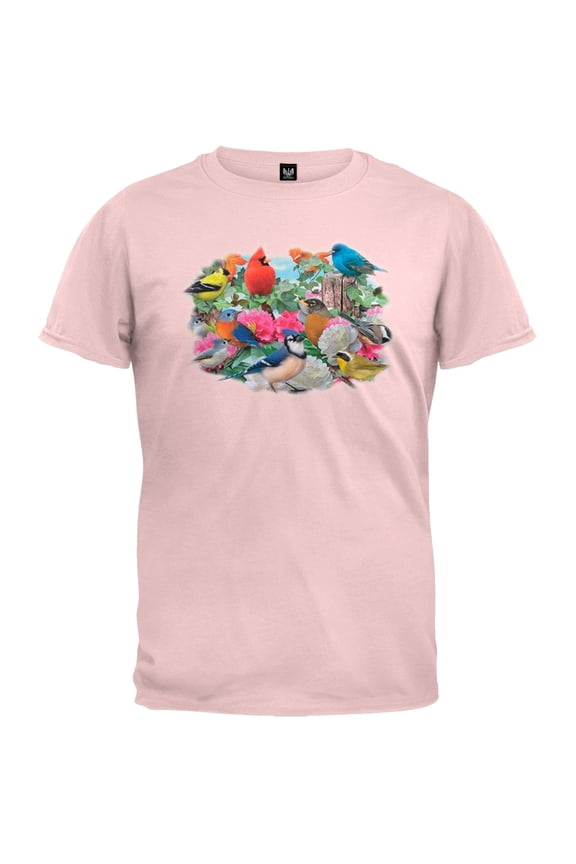Birds for all Seasons Light Pink T-Shirt - Medium
