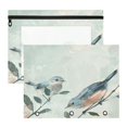 thumbnail image 1 of Birds in Leaves A4 Pencil Pouch 3 Ring Zipper Pencil Pouches Pencil Case for Binder Cosmetic Bag 2 Pack, 1 of 6