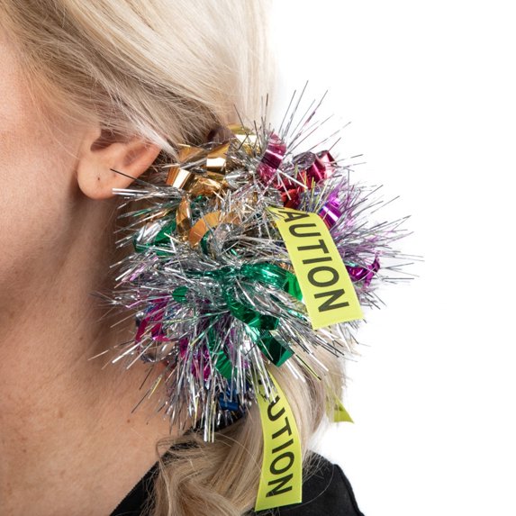 Birds of Prey 802123 Birds of Prey Harley Quinn Caution Tinsel Cosplay Hair Tie Scrunchie