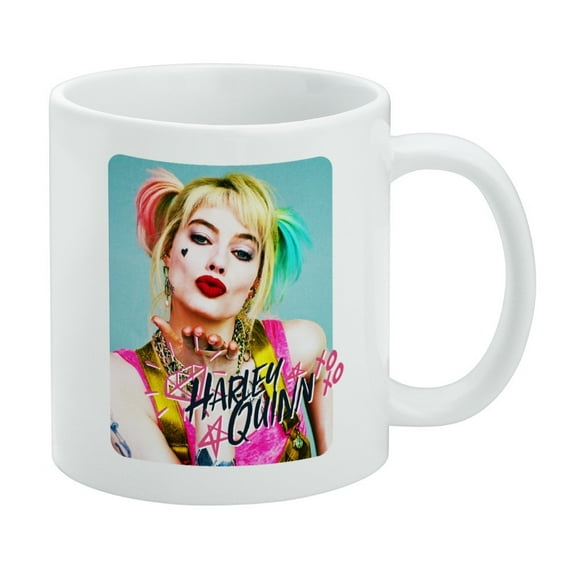 Birds of Prey Harley Quinn Blowing Kisses White Mug