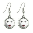 thumbnail image 1 of Birds of Prey Harley Quinn Red Lips Novelty Dangling Drop Charm Earrings, 1 of 4