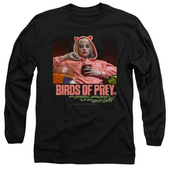 Birds of Prey & Love Stinks-Long Sleeve Adult 18-1 T-Shirt, Black - 2X