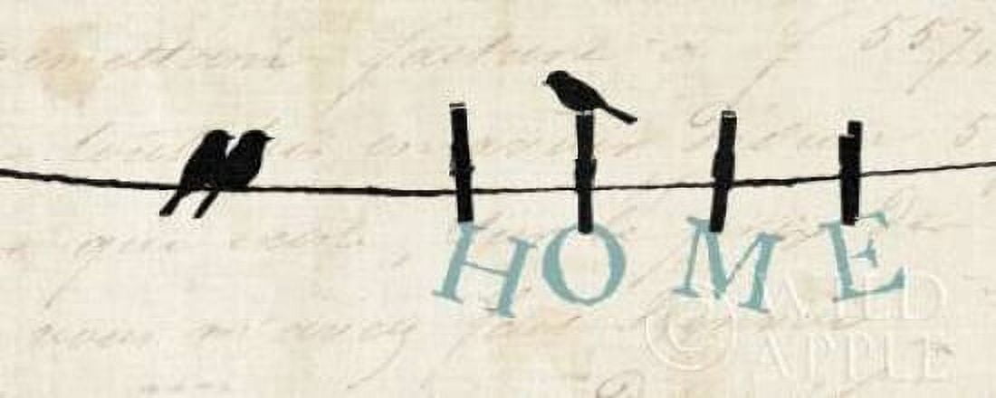 Birds on a Wire - Home Canvas Art - Alain Pelletier (24 x 48)