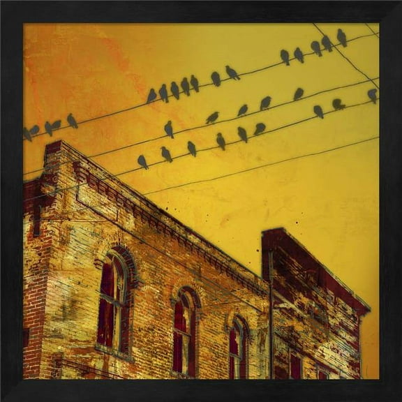 Birds on a Wire I by James McMaster, Framed Wall Art, 13.25W x 13.25H