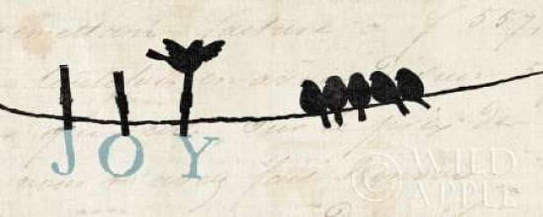 Birds on a Wire - Joy Canvas Art - Alain Pelletier (10 x 20)