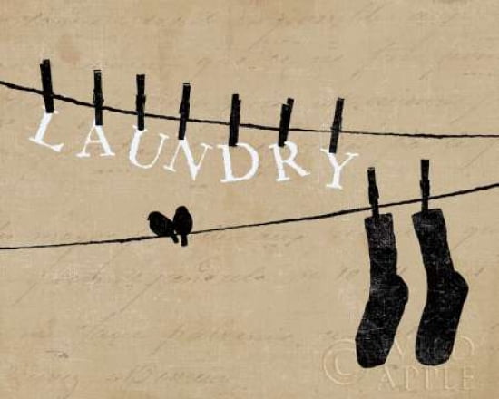 Birds on a Wire - Laundry Canvas Art - Alain Pelletier (24 x 30)