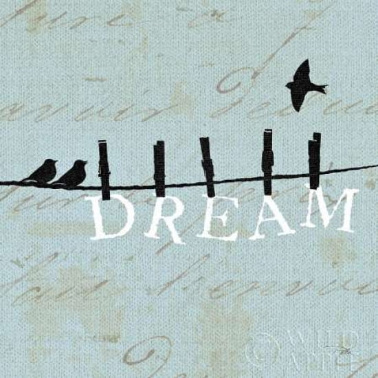 Birds on a Wire Square - Dream Canvas Art - Alain Pelletier (24 x 24)