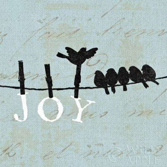 Birds on a Wire Square - Joy Canvas Art - Alain Pelletier (24 x 24)