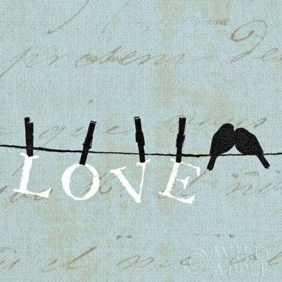 Birds on a Wire Square - Love Canvas Art - Alain Pelletier (24 x 24)