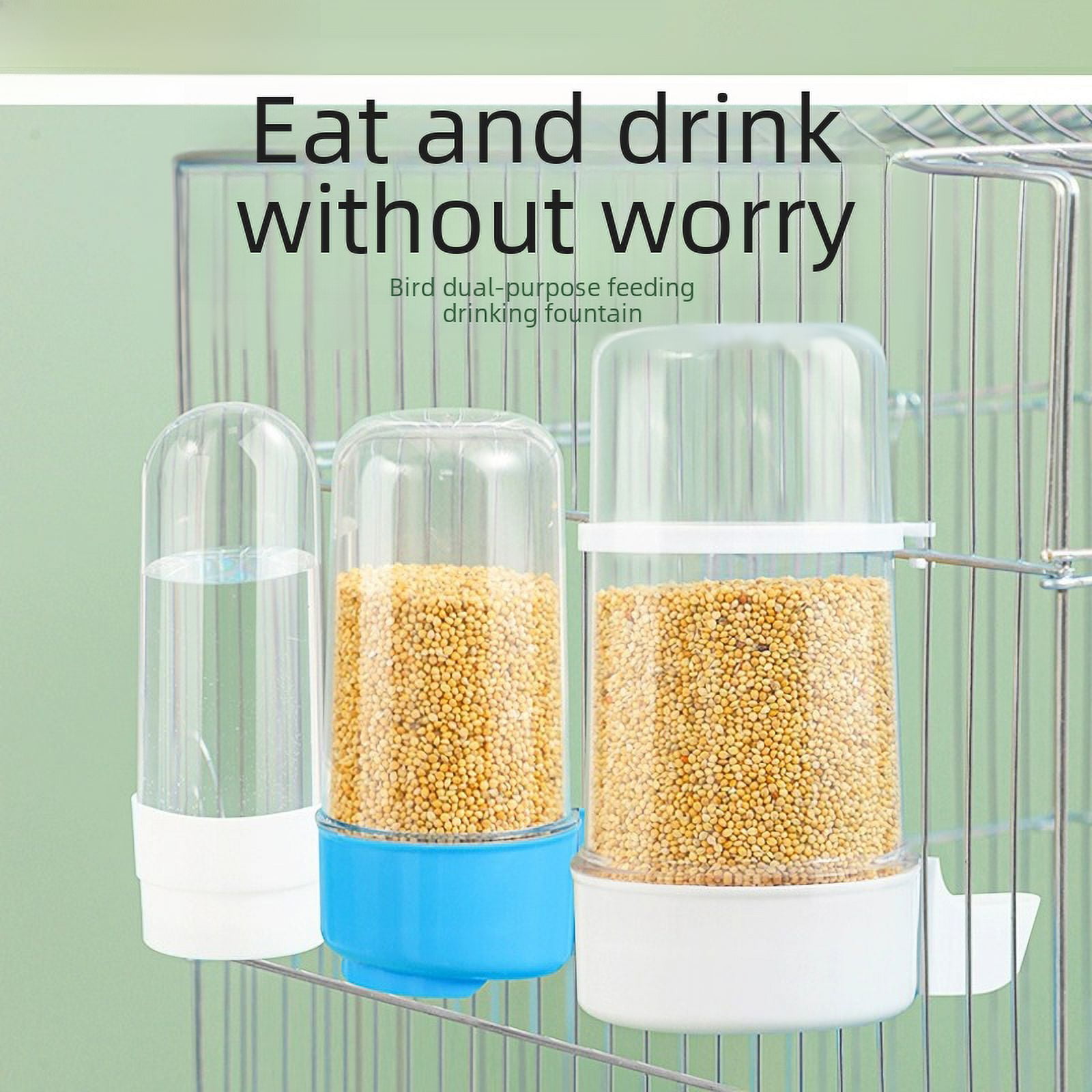 Birds use drinkers to automatically feed water feeders parrot food