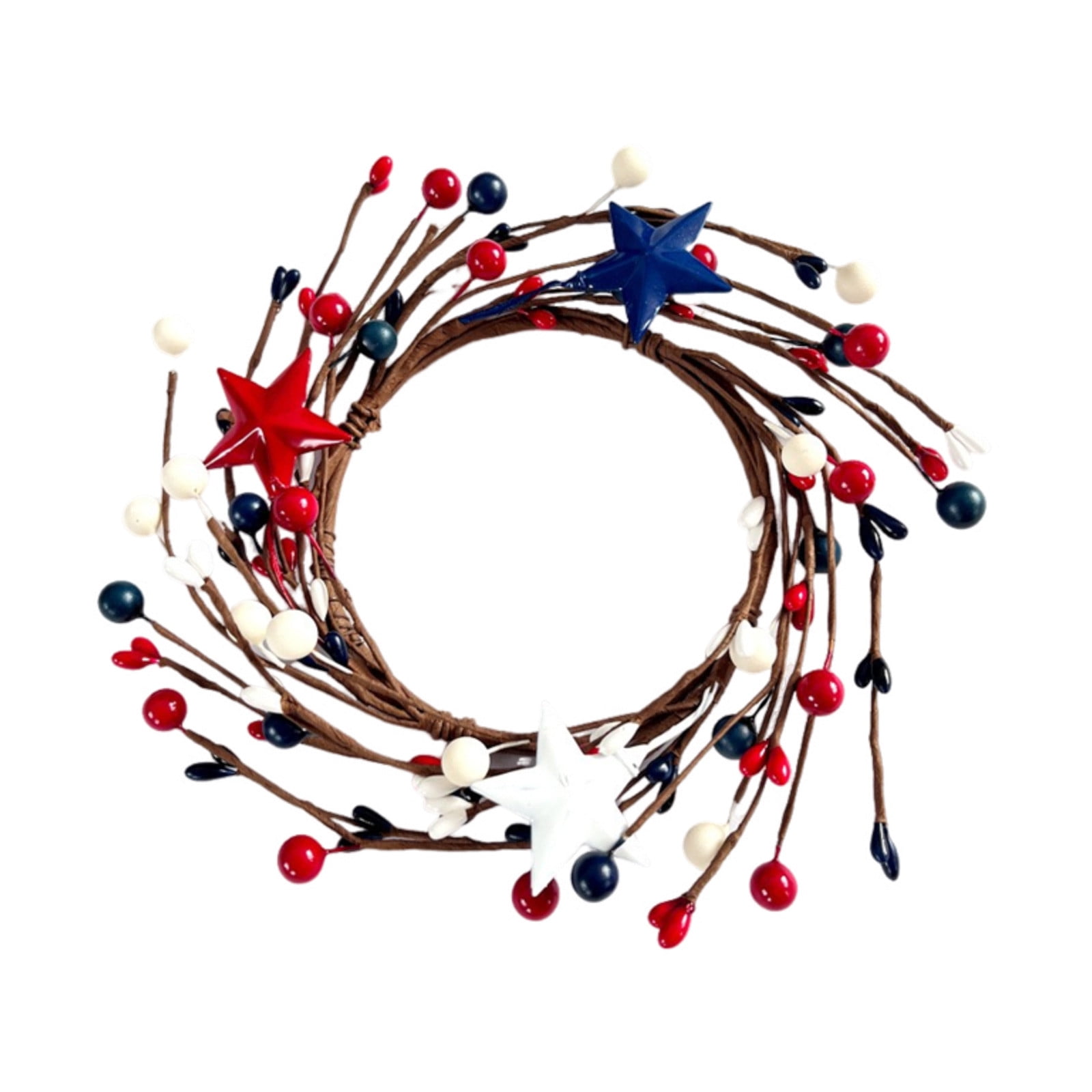 Birdseed Independence Day Candle Ring Garland Red White And Blue