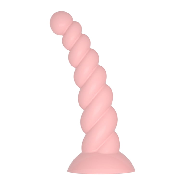 Birdsexy 18cm Anal Plug Sex Toys for Women & Men,Twist Silicone Anal Plugs  Suction Cup Anal Plugs for Men and Women # Pink,Plug size