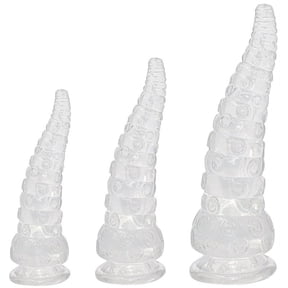 Birdsexy 22.5cm Anal Plug Toys,Threaded Suction Cup Anal Plugs for Men and Women # Transparent,Large