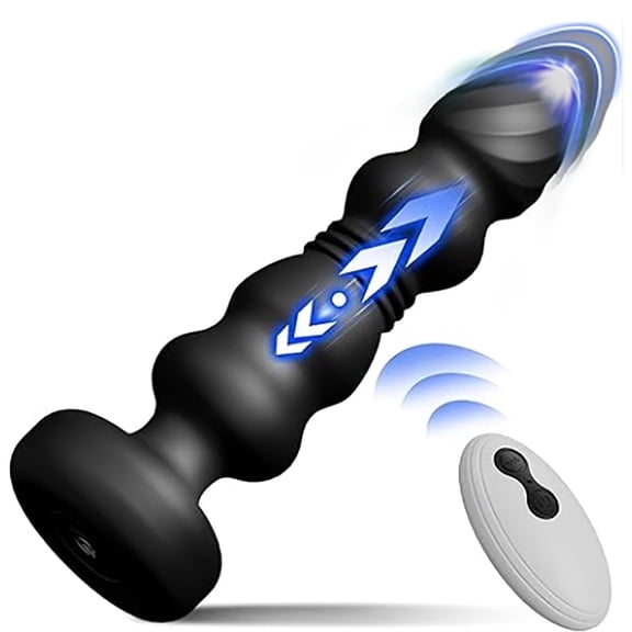 Birdsexy Anal Vibrators Sex Toys for Women and Men,10 frequency Stretchable & Vibrating Anal Plug,Prostate Massager With Remote Control,Black