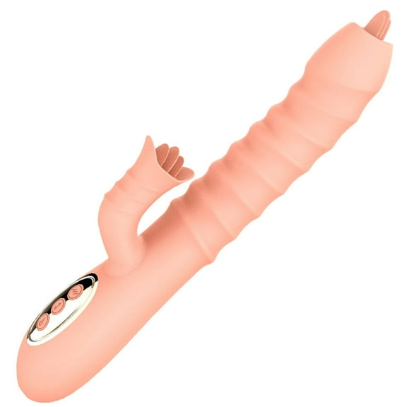 Birdsexy G-Spot Vibrators for Women, Dual Sucking Vibrator Telescopic Rabbit Vibrator for Woman Heating Wand,Female Massage toys for Women - Skin Color