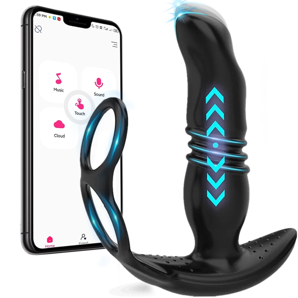 Birdsexy Thrusting Anal Vibrator Butt Plug Adult Sex Toys for Men Couples, APP Remote Control Prostate Massager with Penis Ring