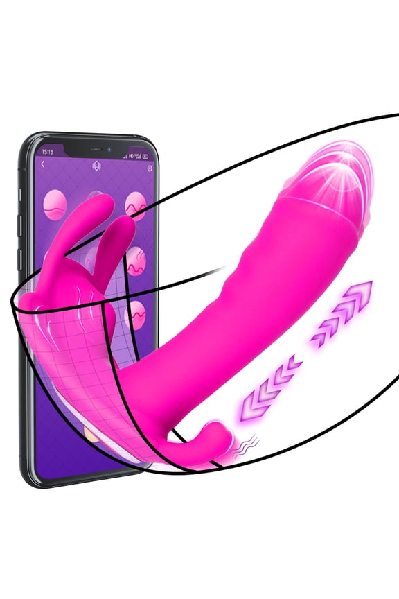 Wearable Panties Vibrator for Women, Female G-Spot Vibrator Personal Massager with App Control, Rose Red