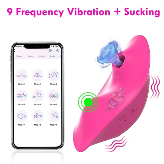 Birdsexy Wearable Panty Vibrator with APP Control, 9 Sucking Vibrating Modes Adult Sex Toys for Women, Female Wearable Sucking Vibrating Massager Rose Red