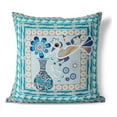 thumbnail image 1 of Birdsong Bouquet Vase Throw Pillow with Removable Cover in Blue 20x20, 1 of 6