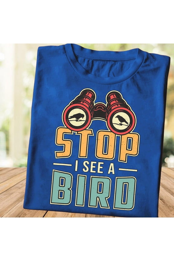 Birdwatching T-Shirt: Retro Binocular Bird Nerd Gift TSHIRT All Size S-5XL
